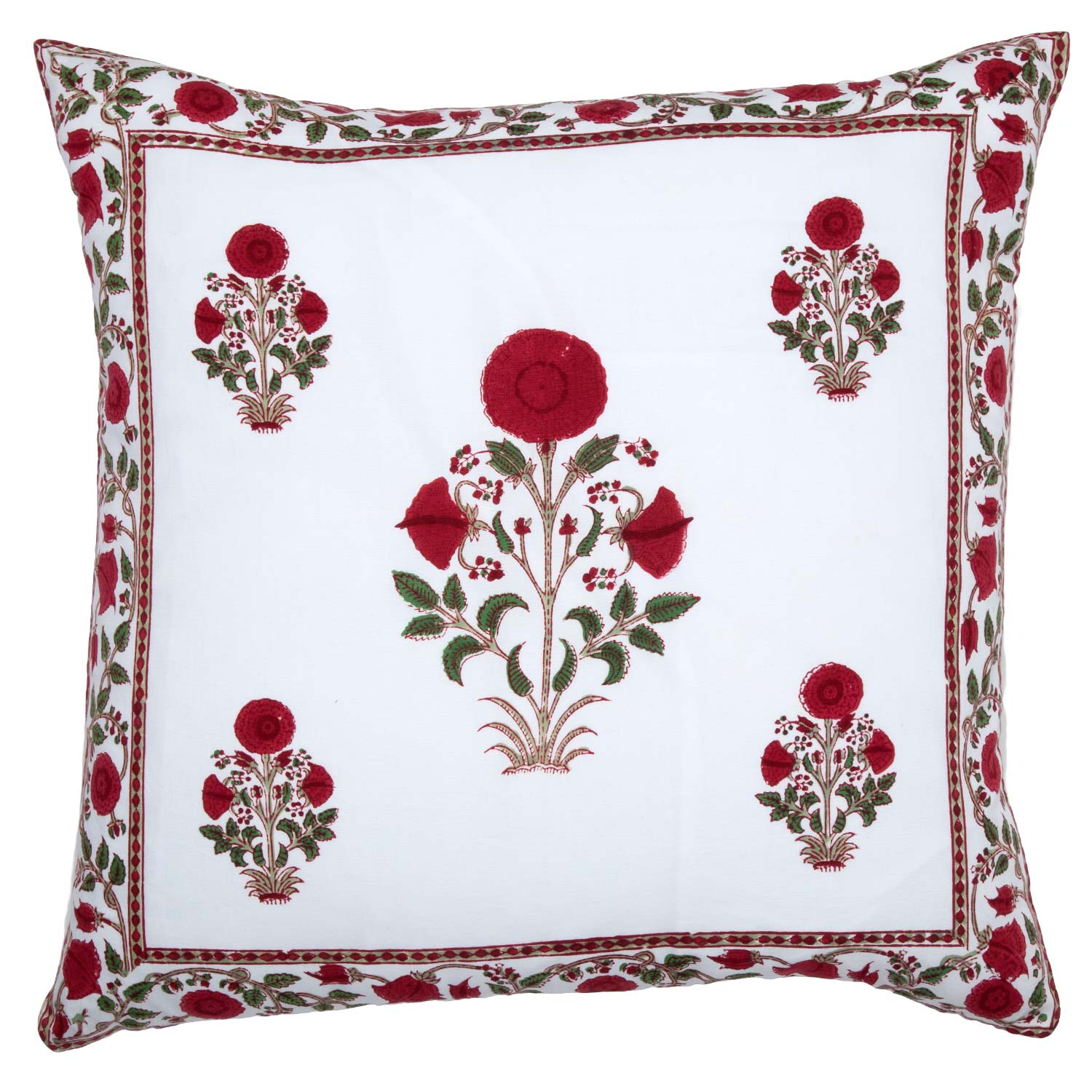 Block Printed Cushion Covers Cotton Pillow Cover Decorative Floral Pillow Covers 