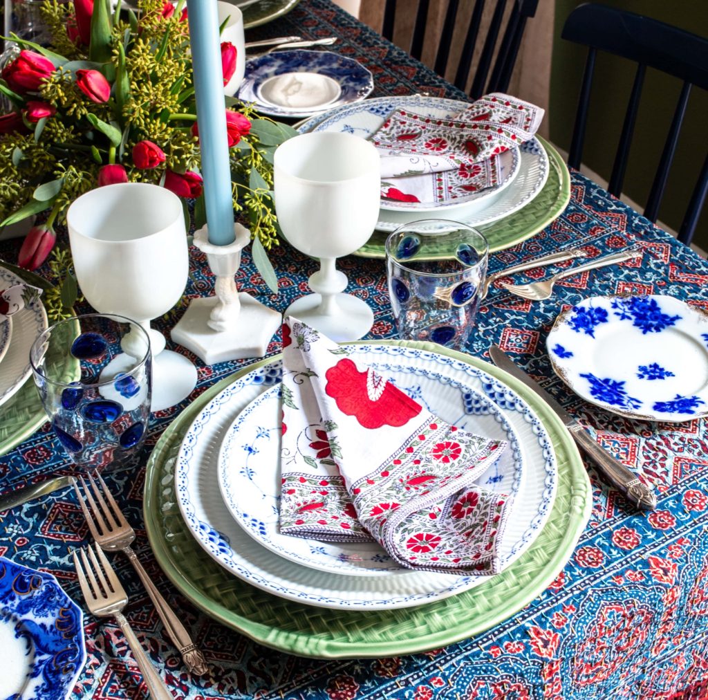 Thanksgiving Table Setting - Indian Textiles