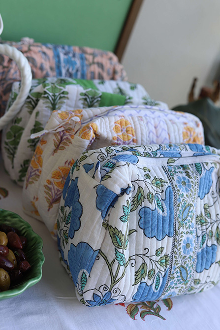 Holiday gift idea of quilted cotton makeup bags
