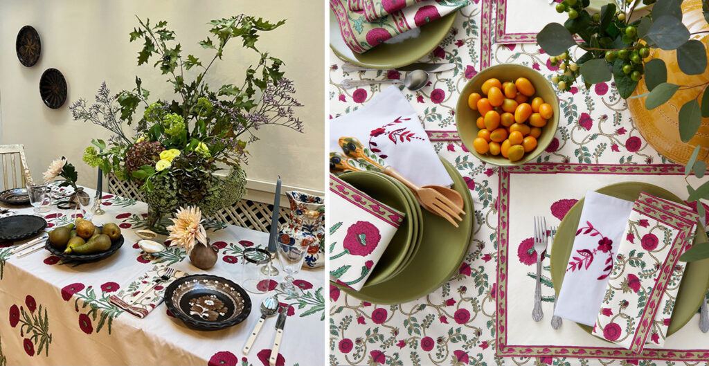Thanksgiving tablecloths and napkins set for the holiday