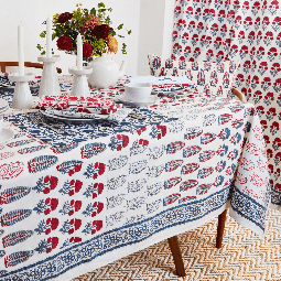 Checkerboard Tablecloth - Blue/Red