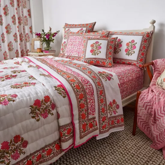 Sanya-Riyad Bedding Collection - Pink/Orange