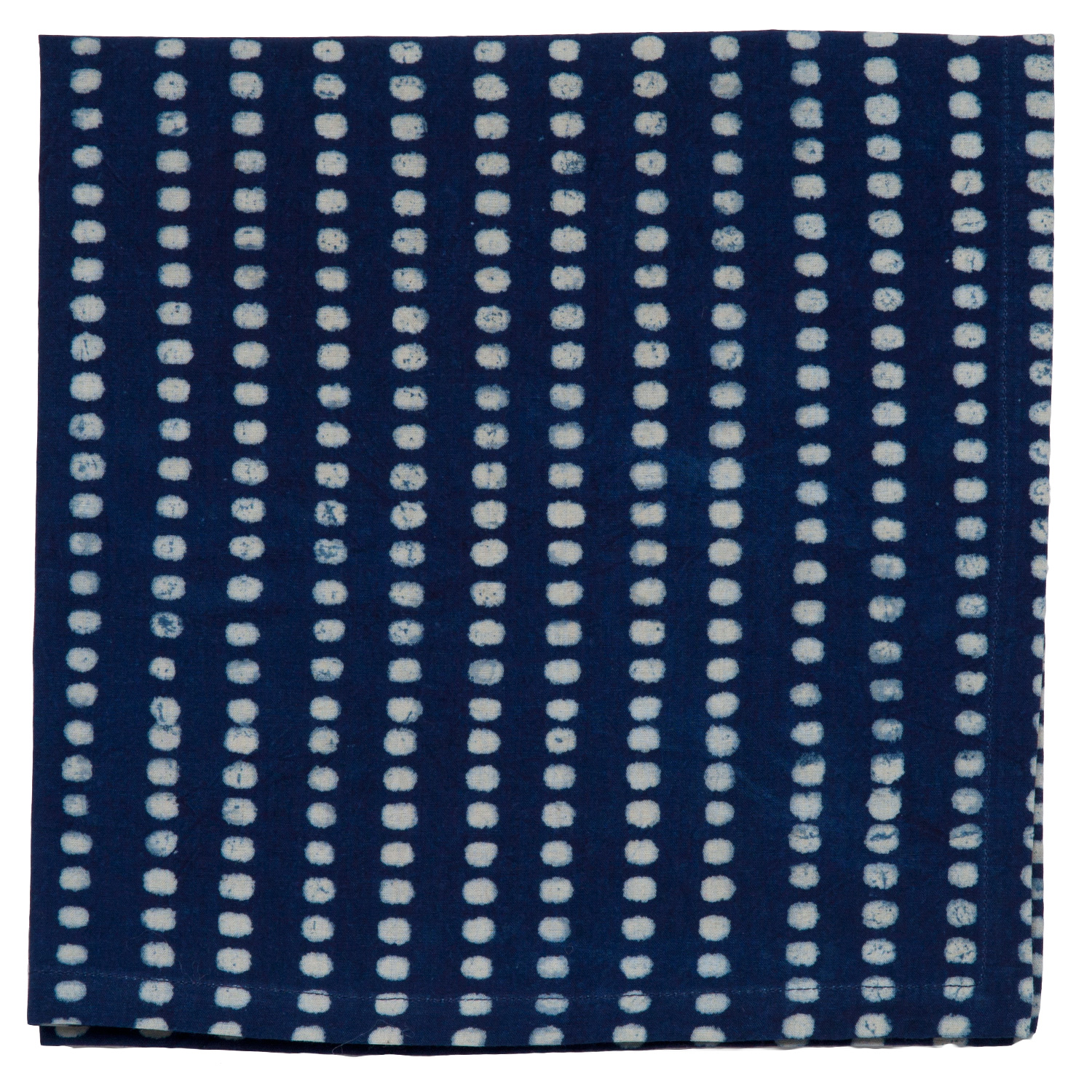 Indigo Napkin Set (2): Block Printed Nagina Design on Dyed Cotton