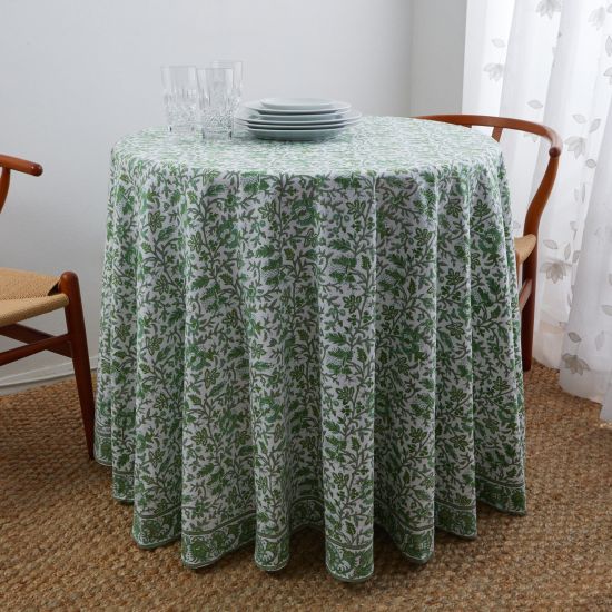 Aria Round Tablecloth - Green