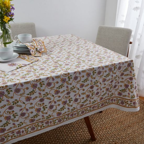 Gina Tablecloth - Lilac/Green