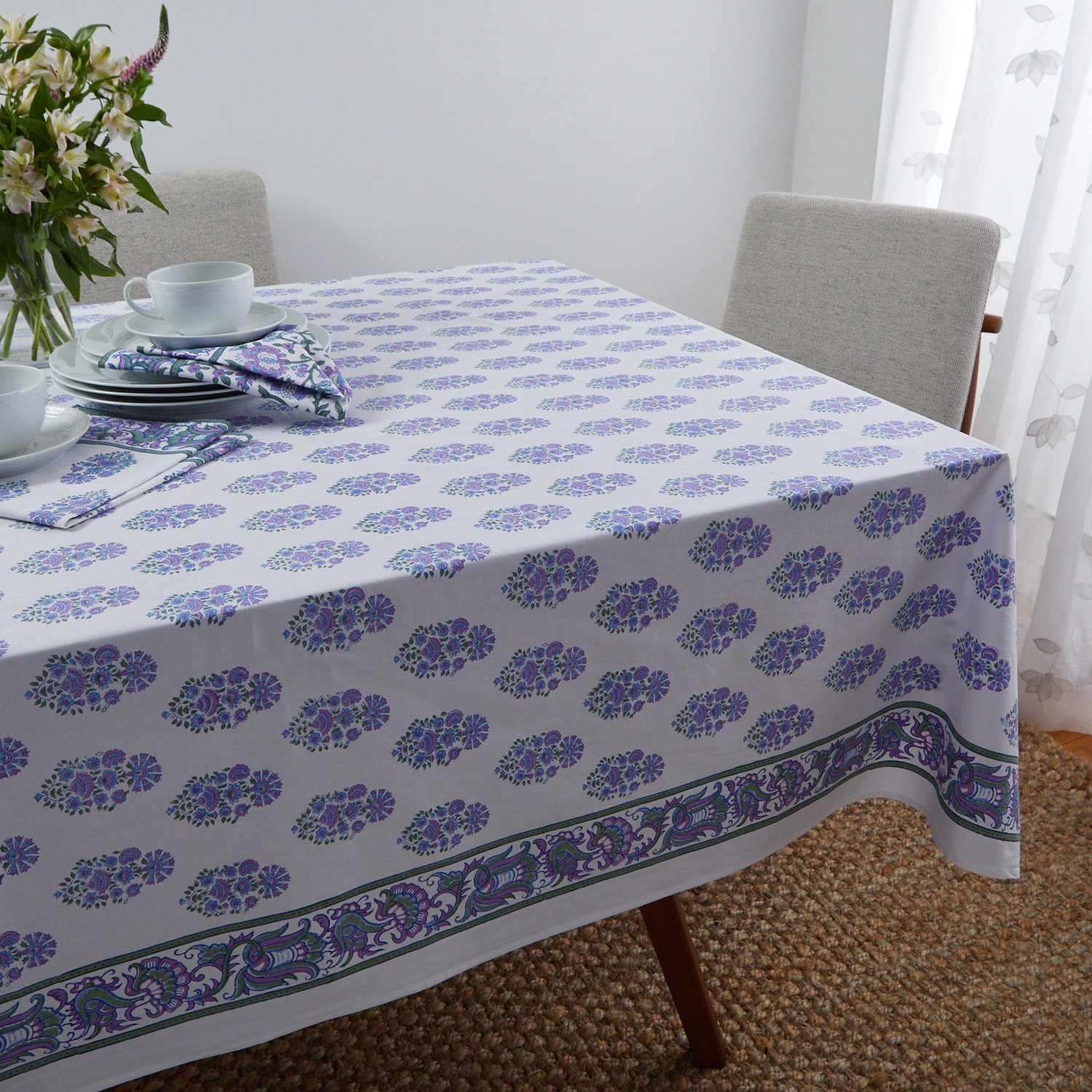 Riya Tablecloth Lavender/Blue