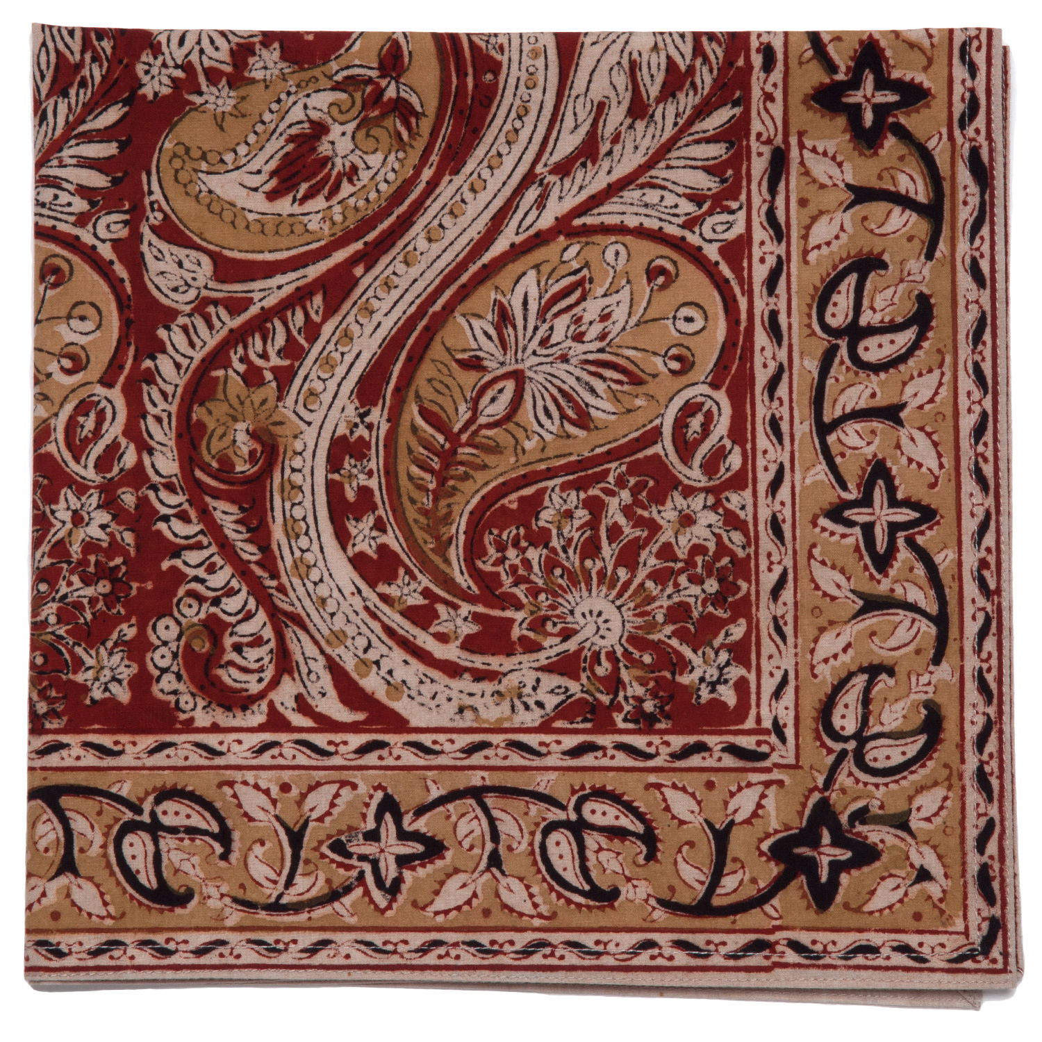 Wide Andhra Paisley Napkin - Maroon (Set of 2)