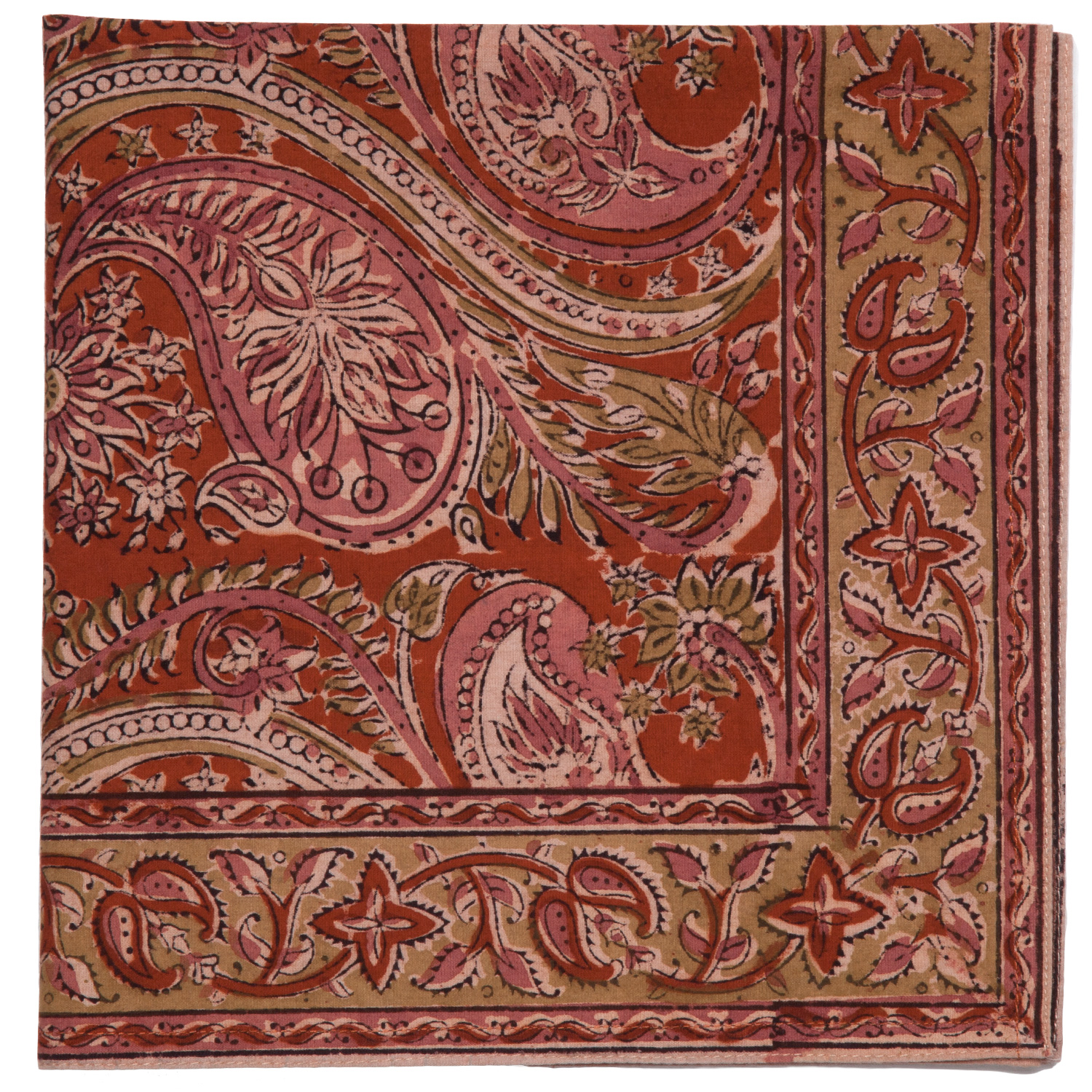 Wide Andhra Paisley Napkin - Rust (Set of 2)