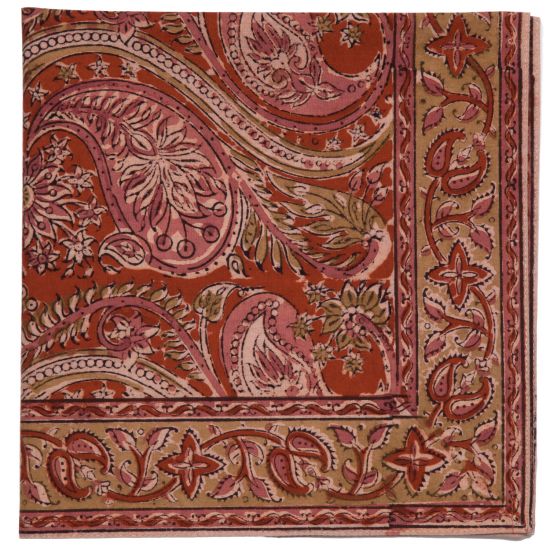 Wide Andhra Paisley Napkin - Rust (Set of 2)